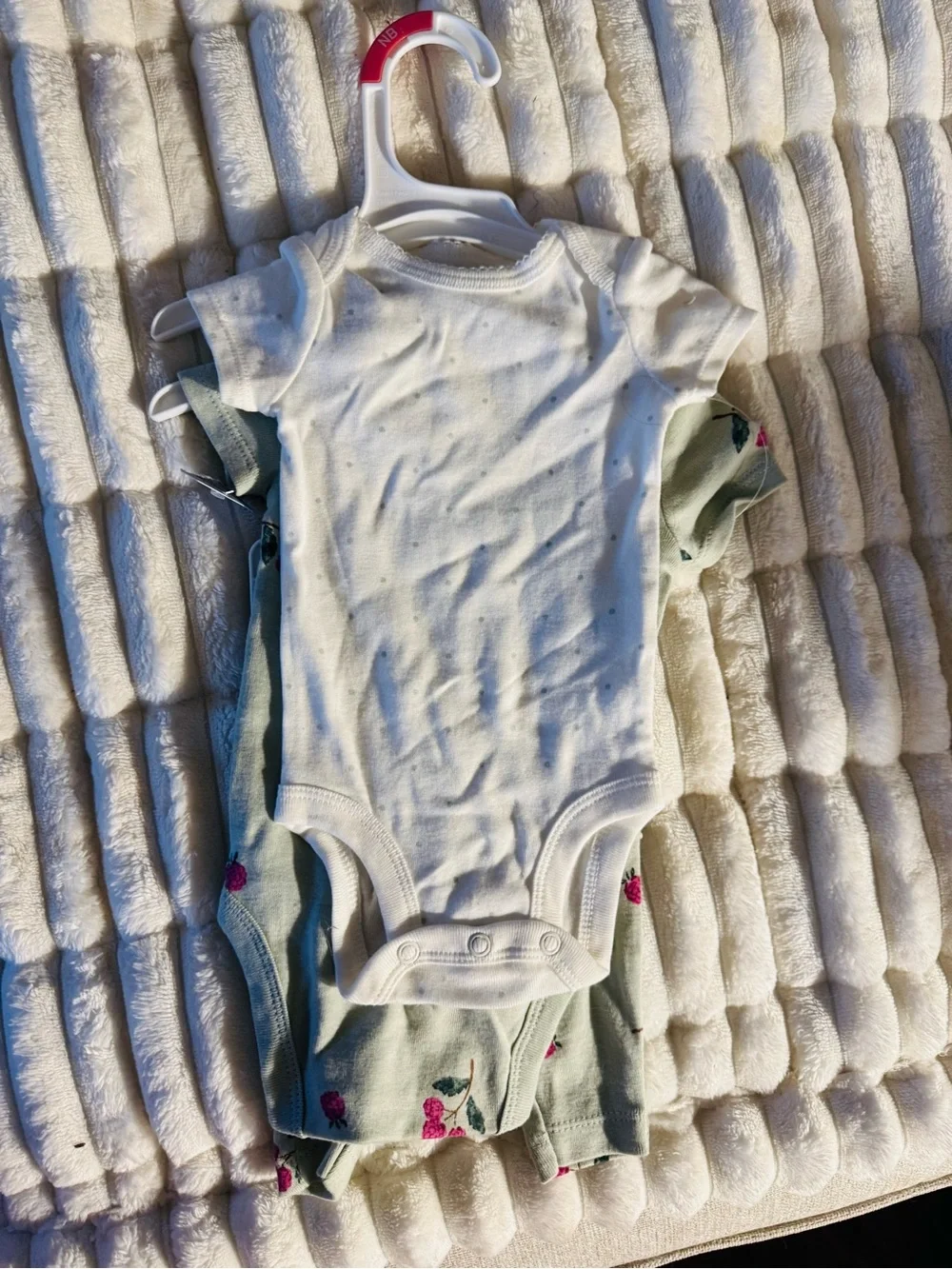 Mint Green Floral Ruffle Baby Romper Set with White Bodysuit, 3 LongSleeved